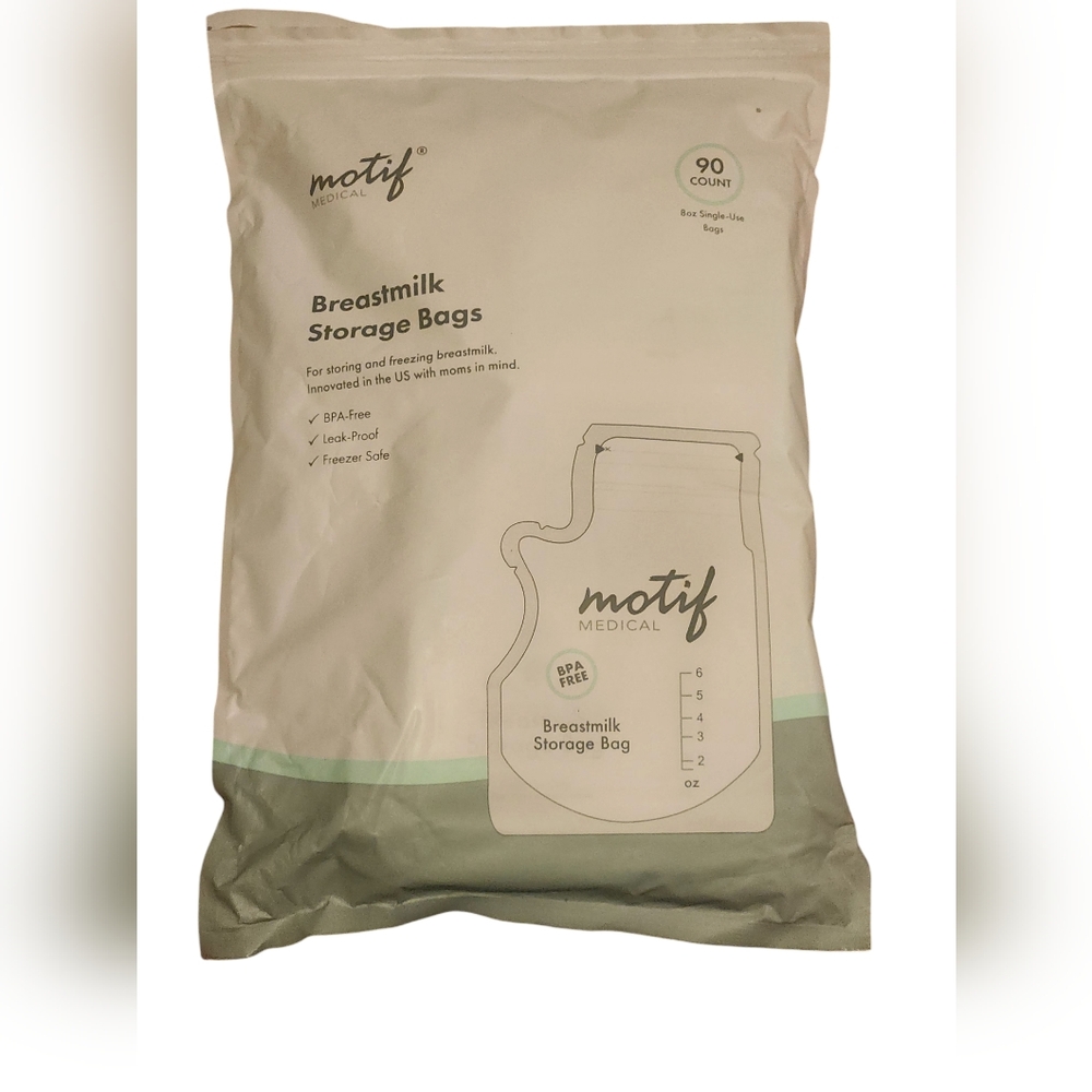 Motif Medical- Milk Storage/ Freezer Bags w/ easy pour spout and label, 6oz. 90c